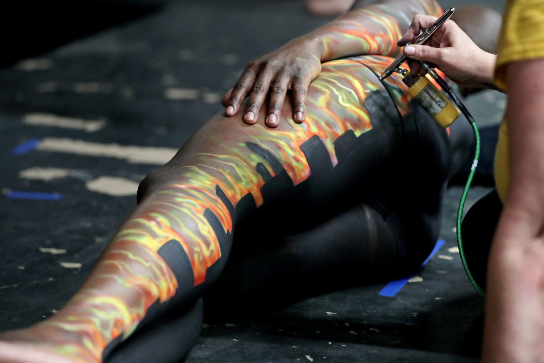 Body paint mural by Dawn Marie Svanoe